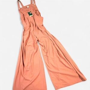 Halara Pink Waffle Overall Jumpsuit, Size XL, NWT